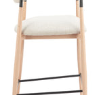 Zuo Equinox Counter Stool Oyster Gray & Natural