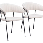 Zuo Josephine Dining Chair (Set of 2) Cream