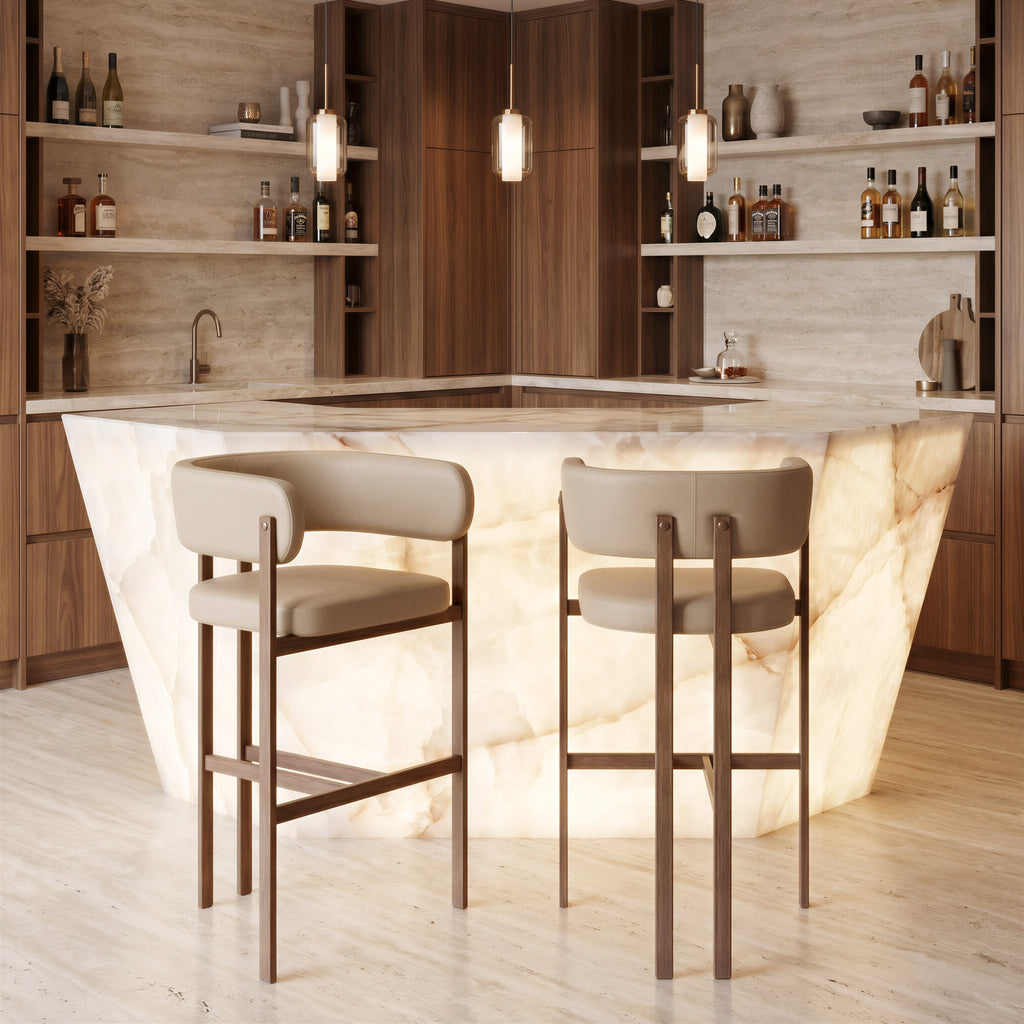 Zuo Ruge Barstool (Set of 2) Beige