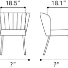 Zuo Aimee Dining Chair (Set of 2) Gray
