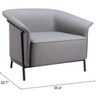 Zuo Burry Accent Chair Slate Gray