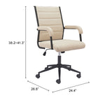 Zuo Auction Office Chair Beige