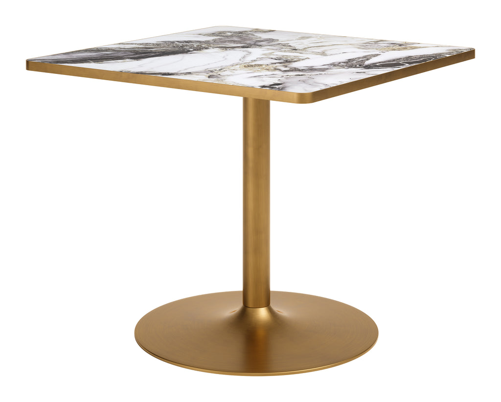 Zuo Caliza Dining Table White & Gold