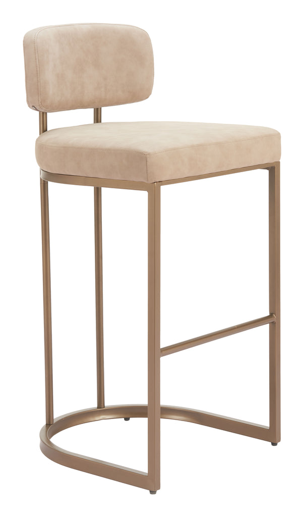 Zuo Velar Barstool (Set of 2) Beige