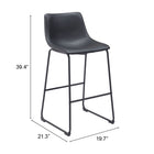 Zuo Smart Barstool (Set of 2) Black