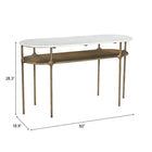 Zuo Bild Console Table White & Brass