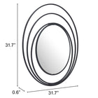 Zuo Luna Round Mirror Black