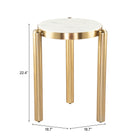 Zuo Noan Side Table White & Gold