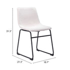 Zuo Smart Dining Chair (Set of 2) Ivory
