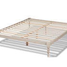 Baxton Studio Iseline Modern and Contemporary Antique White Finished Wood Queen Size Platform Bed Frame