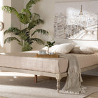 Baxton Studio Iseline Modern and Contemporary Antique White Finished Wood King Size Platform Bed Frame