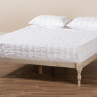 Baxton Studio Iseline Modern and Contemporary Antique White Finished Wood Queen Size Platform Bed Frame