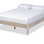 Baxton Studio Cielle French Bohemian Antique White Oak Finished Wood Queen Size Platform Bed Frame