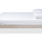 Baxton Studio Cielle French Bohemian Antique White Oak Finished Wood Queen Size Platform Bed Frame