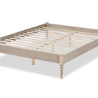 Baxton Studio Cielle French Bohemian Antique White Oak Finished Wood Queen Size Platform Bed Frame