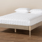 Baxton Studio Cielle French Bohemian Antique White Oak Finished Wood Queen Size Platform Bed Frame