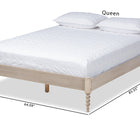 Baxton Studio Cielle French Bohemian Antique White Oak Finished Wood Queen Size Platform Bed Frame