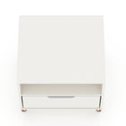 Manhattan Comfort Rockefeller Mid-Century Modern 20" Nightstand in White (1-Drawer)