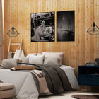 Manhattan Comfort Rockefeller Mid-Century Modern 20" Nightstand in Midnight Blue (1-Drawer)