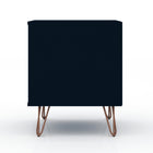 Manhattan Comfort Rockefeller Mid-Century Modern 20" Nightstand in Midnight Blue (1-Drawer)