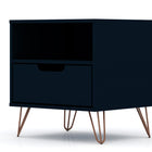 Manhattan Comfort Rockefeller Mid-Century Modern 20" Nightstand in Midnight Blue (1-Drawer)