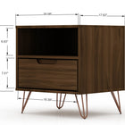 Manhattan Comfort Rockefeller Mid-Century Modern 20" Nightstand in Chestnut Brown (1-Drawer)