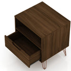 Manhattan Comfort Rockefeller Mid-Century Modern 20" Nightstand in Chestnut Brown (1-Drawer)