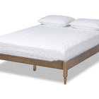 Baxton Studio Laure French Bohemian Weathered Grey Oak Finished Wood Queen Size Platform Bed Frame