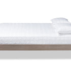 Baxton Studio Laure French Bohemian Weathered Grey Oak Finished Wood Queen Size Platform Bed Frame