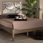 Baxton Studio Laure French Bohemian Weathered Grey Oak Finished Wood Queen Size Platform Bed Frame