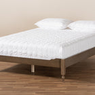 Baxton Studio Laure French Bohemian Weathered Grey Oak Finished Wood Queen Size Platform Bed Frame