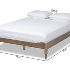 Baxton Studio Laure French Bohemian Weathered Grey Oak Finished Wood Queen Size Platform Bed Frame