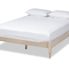 Baxton Studio Laure French Bohemian Antique White Oak Finished Wood Queen Size Platform Bed Frame