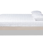 Baxton Studio Laure French Bohemian Antique White Oak Finished Wood Queen Size Platform Bed Frame