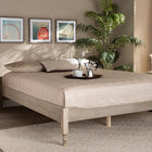 Baxton Studio Laure French Bohemian Antique White Oak Finished Wood Queen Size Platform Bed Frame