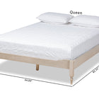 Baxton Studio Laure French Bohemian Antique White Oak Finished Wood Queen Size Platform Bed Frame
