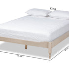 Baxton Studio Laure French Bohemian Antique White Oak Finished Wood Queen Size Platform Bed Frame