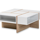 Baxton Studio Rasa Modern and Contemporary Two-Tone White and Oak Finished Wood Coffee Table