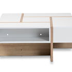 Baxton Studio Rasa Modern and Contemporary Two-Tone White and Oak Finished Wood Coffee Table