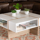 Baxton Studio Rasa Modern and Contemporary Two-Tone White and Oak Finished Wood Coffee Table