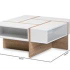 Baxton Studio Rasa Modern and Contemporary Two-Tone White and Oak Finished Wood Coffee Table