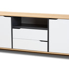 Baxton Studio Reed Mid-Century Modern Multicolor 2-Door Wood Dining Room Sideboard