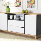 Baxton Studio Reed Mid-Century Modern Multicolor 2-Door Wood Dining Room Sideboard