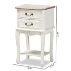 Baxton Studio Amalie Antique French Country Cottage Two-Tone White and Oak Finished 2-Drawer Wood End Table