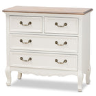 Baxton Studio Amalie Antique French Country Cottage Two-Tone White and Oak Finished 4-Drawer Accent Storage Cabinet