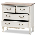 Baxton Studio Amalie Antique French Country Cottage Two-Tone White and Oak Finished 4-Drawer Accent Storage Cabinet