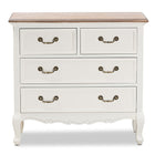 Baxton Studio Amalie Antique French Country Cottage Two-Tone White and Oak Finished 4-Drawer Accent Storage Cabinet