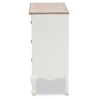 Baxton Studio Amalie Antique French Country Cottage Two-Tone White and Oak Finished 4-Drawer Accent Storage Cabinet