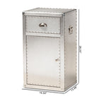 Baxton Studio Serge French Industrial Silver Metal 1-Door Accent Storage Cabinet