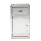 Baxton Studio Serge French Industrial Silver Metal 1-Door Accent Storage Cabinet